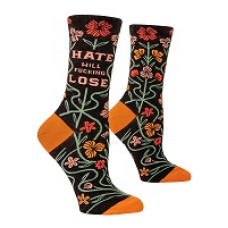 Womans Crew Socks, Hate will fucking lose
