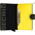 Secrid Miniwallet Matte Black Yellow  met zwarte cardprotector met ets